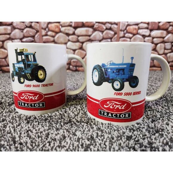 Ford Tractor Pair Coffee Cups, Ford 9600 Tractor and Ford 5000 Series Tractor - Picture 2 of 8